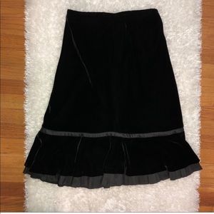 Black velour with silk trim skirt